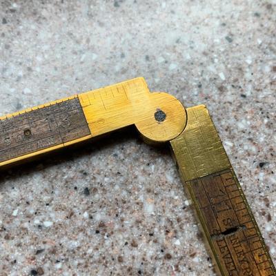 Antique Tooks Brass Stanley Foldout T Square