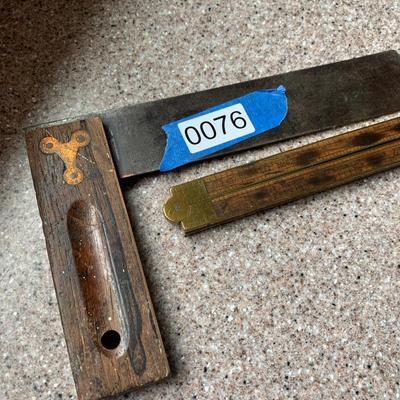 Antique Tooks Brass Stanley Foldout T Square