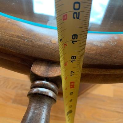 Glass Top Ships Wheel Table