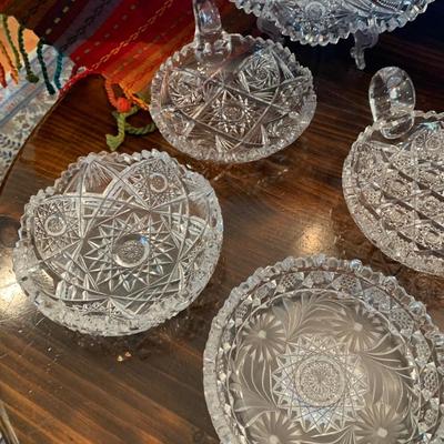 Huge American Brilliant Cut Glass Lot