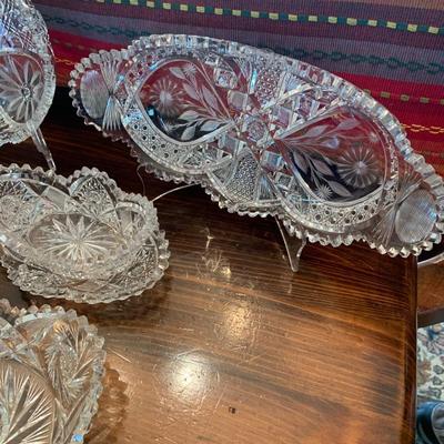 Huge American Brilliant Cut Glass Lot