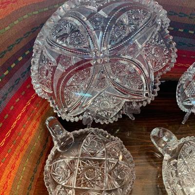 Huge American Brilliant Cut Glass Lot