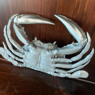 Nautical Decor Lot Pewter Crab Mounted Fish