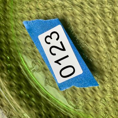 15 Green Depression Glass Plates