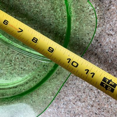15 Green Depression Glass Plates