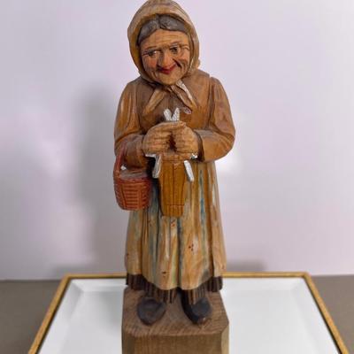 Vintage Carved Folk Art Woman