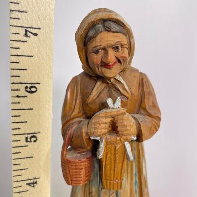 Vintage Carved Folk Art Woman