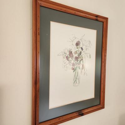Group of Wall Decor 4 Framed Art 2 Mary Lou Goertzen Lithos & 2 Needlepoints