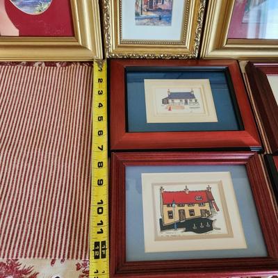 Lot of 8 Small Wood Framed Art
