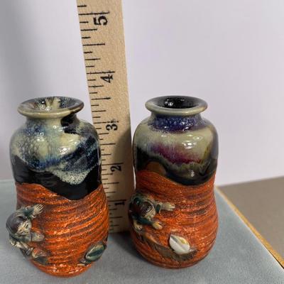 2 Antique Japanese Sumida Gawa Vases