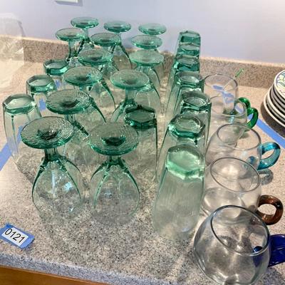 Vintage Green Glasses Lot