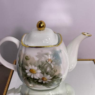 O’Keefe Signed Hand painted Teapot and Bird Ornament