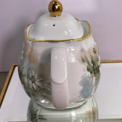 O’Keefe Signed Hand painted Teapot and Bird Ornament