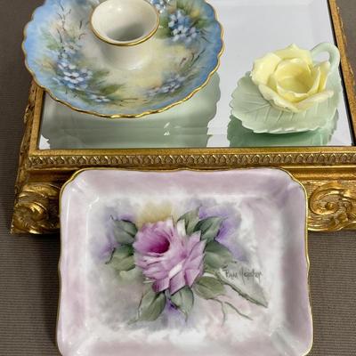 Granny Chic Tray and Candlestick holders