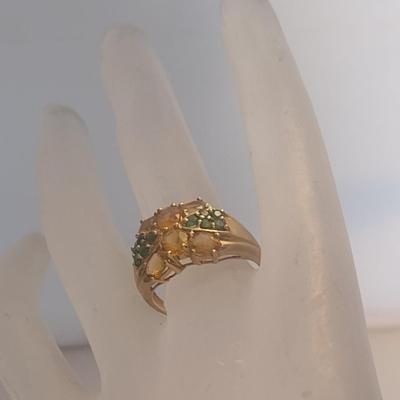 10 Karat Yellow Gold and Gemstone Ring- Size 9- Approx Weight 4.3 Grams (#24)