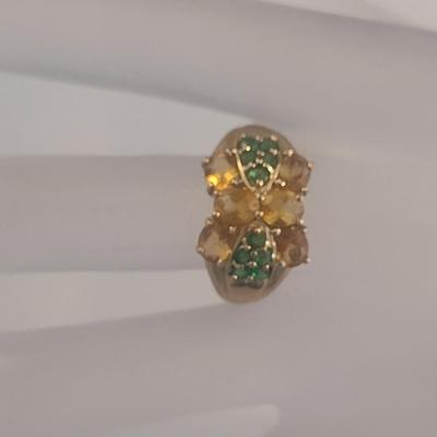 10 Karat Yellow Gold and Gemstone Ring- Size 9- Approx Weight 4.3 Grams (#24)