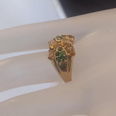 10 Karat Yellow Gold and Gemstone Ring- Size 9- Approx Weight 4.3 Grams (#24)
