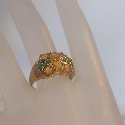 10 Karat Yellow Gold and Gemstone Ring- Size 9- Approx Weight 4.3 Grams (#24)