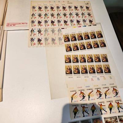 Large Lot of United States Postage Stamp Collection, Original 1970's Mint Sets , Sheets , Recipe Box Jammed with Unused Stamps