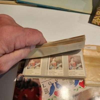 Large Lot of United States Postage Stamp Collection, Original 1970's Mint Sets , Sheets , Recipe Box Jammed with Unused Stamps