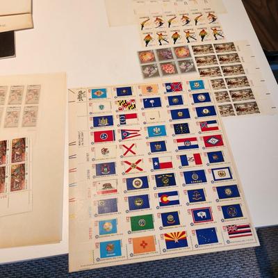 Large Lot of United States Postage Stamp Collection, Original 1970's Mint Sets , Sheets , Recipe Box Jammed with Unused Stamps