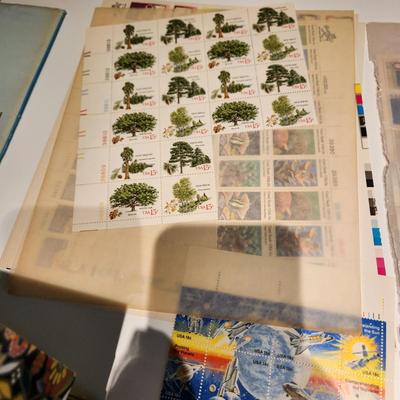 Large Lot of United States Postage Stamp Collection, Original 1970's Mint Sets , Sheets , Recipe Box Jammed with Unused Stamps