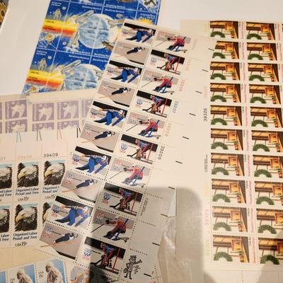 Large Lot of United States Postage Stamp Collection, Original 1970's Mint Sets , Sheets , Recipe Box Jammed with Unused Stamps