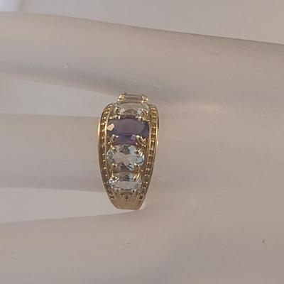 10 Karat Yellow Gold and Gemstone Ring- Size 8- Approx Weight 3.6 Grams (#25)