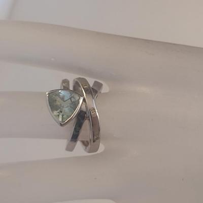 14 Karat White Gold and Gemstone Ring- Size 6 1/4- Approx Weight 8.5 Grams (#26)