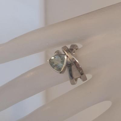 14 Karat White Gold and Gemstone Ring- Size 6 1/4- Approx Weight 8.5 Grams (#26)
