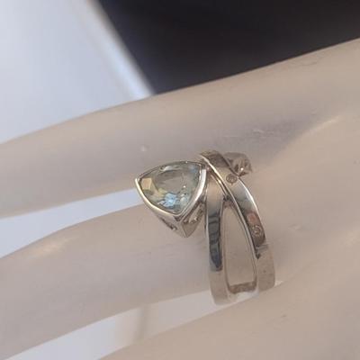 14 Karat White Gold and Gemstone Ring- Size 6 1/4- Approx Weight 8.5 Grams (#26)