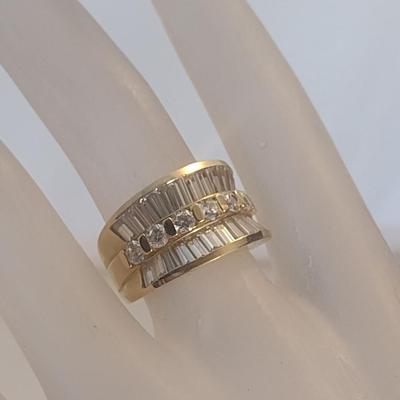 14 Karat White Gold and Cubic Zirconia Ring- Size 6- Approx Weight 8.3 Grams (#27)