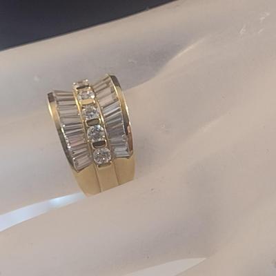 14 Karat White Gold and Cubic Zirconia Ring- Size 6- Approx Weight 8.3 Grams (#27)