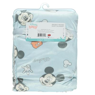 Disney Character Fuzzy Double Sided Mink and Sherpa Baby Blanket, Ultra-Soft and Plush Mink Sherpa Newborn Throw for Infants, Measures 30x40