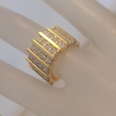 14 Karat Yellow Gold and Cubic Zirconia Ring- Size 6- Approx Weight 8.1 Grams (#29)