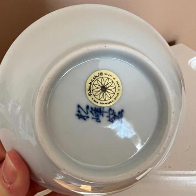 Vintage Japanese hand painted trinket bowls, set of 2