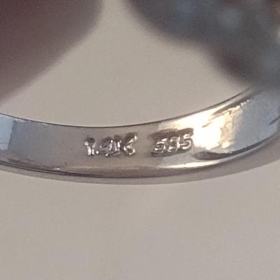 14 Karat White and Yellow Gold with Pave' Diamonds Ring- Size 6 1/2- Approx Weight 7.6 Grams (#31)