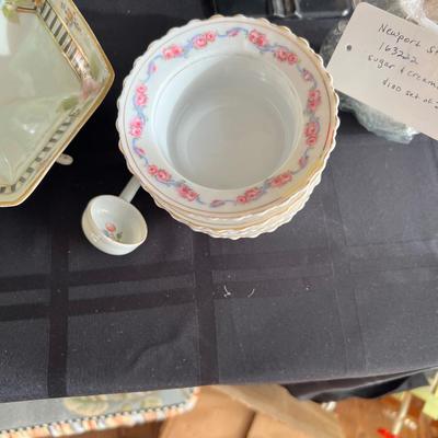 Limoges rosebud custard bowls made by Carl Tielsch (CT) Altwasser, Germany