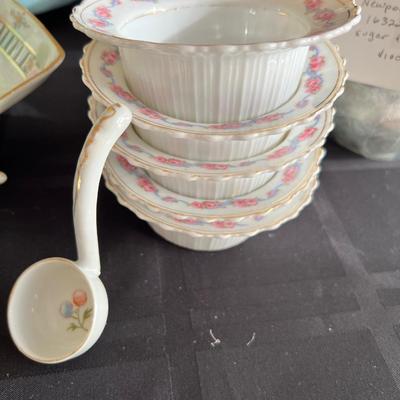 Limoges rosebud custard bowls made by Carl Tielsch (CT) Altwasser, Germany