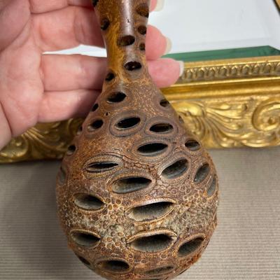 Vintage Australian Banksia Nut Wooden Vase
