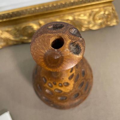 Vintage Australian Banksia Nut Wooden Vase