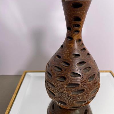 Vintage Australian Banksia Nut Wooden Vase