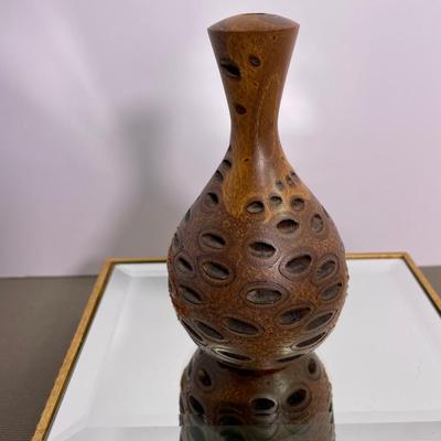 Vintage Australian Banksia Nut Wooden Vase