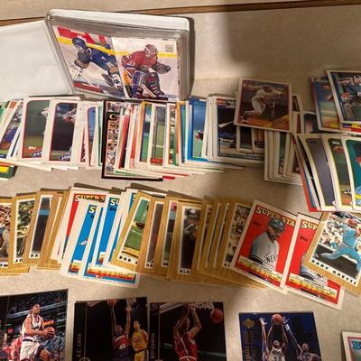 Baseball, football and hockey cards