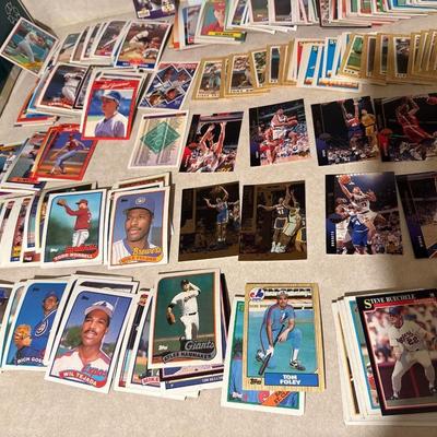 Baseball, football and hockey cards