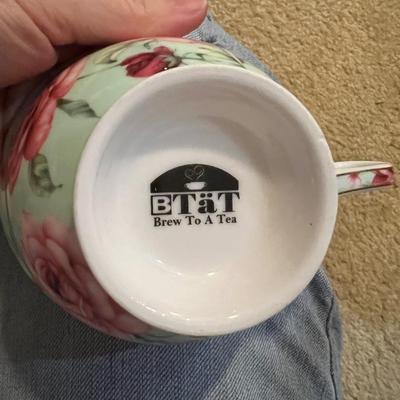 BTaT Brew To A Tea AQUA rose teacup