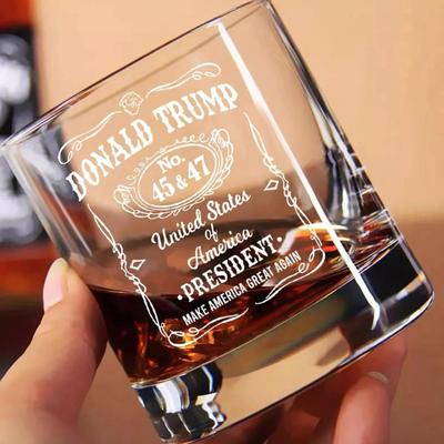 2025 Engraved Trump President No.45&47 Whiskey Glass Make America Great Again