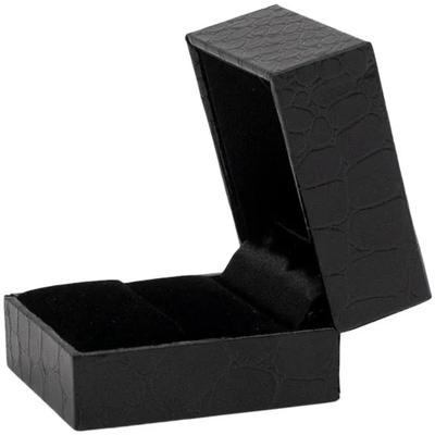 12-Pack Sydney Jewellery Box for Ring in Glossy Black Crocodile Leatherette w/Black Velour Lining