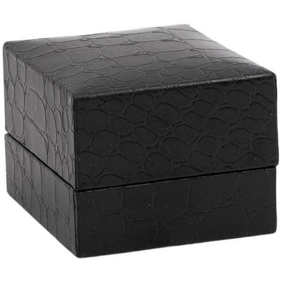 12-Pack Sydney Jewellery Box for Ring in Glossy Black Crocodile Leatherette w/Black Velour Lining