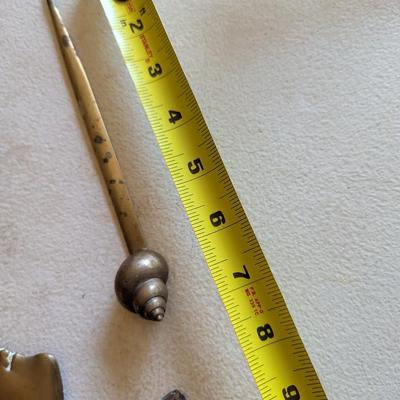 Brass Woman Wall Art Letter Opener & Fish Trinket Dish